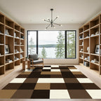 Brown Cream CheckerboardSquares Rug