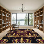 Regal Gold Crown Deep Burgundy Tapestry Rug