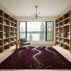 Deep Burgundy White Speckled Cascade Rug