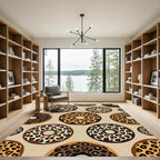 Leopard Spot Donut Cream Brown Artwork Rug