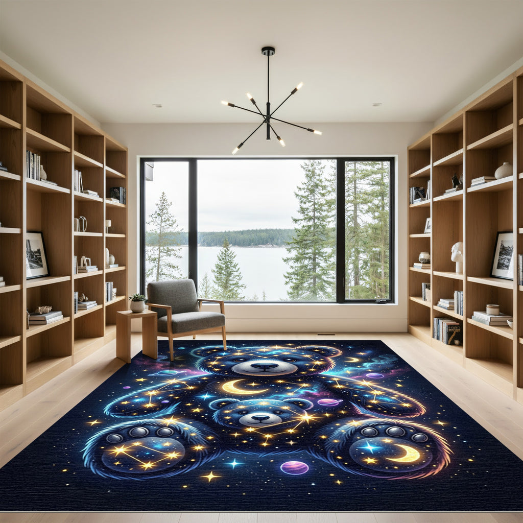 Celestial Cosmic Bear Constellation Galaxy Rug