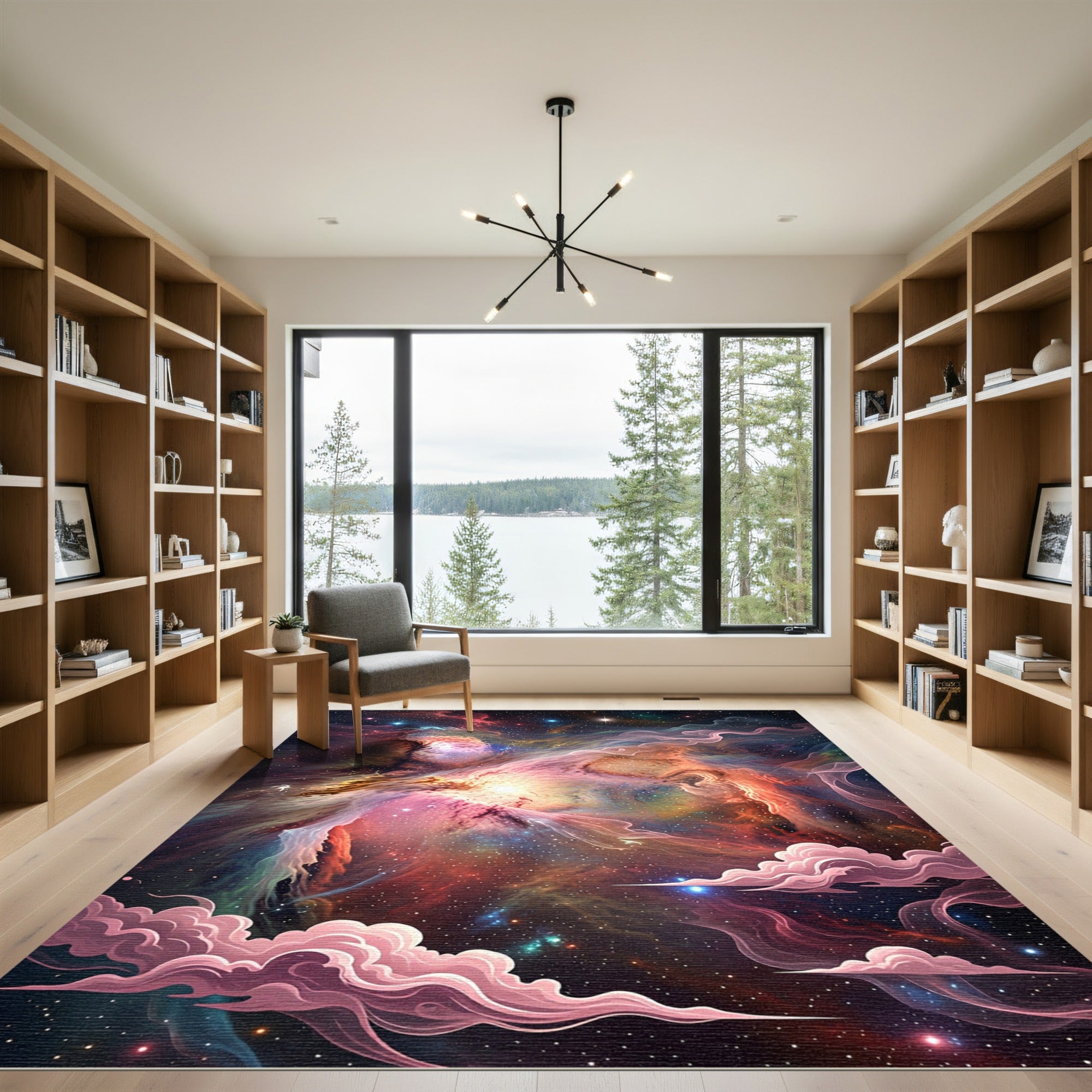 Ethereal Cosmic Nebula Cloud Art Rug