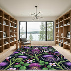Purple Thistle and Wildflower Garden Rug
