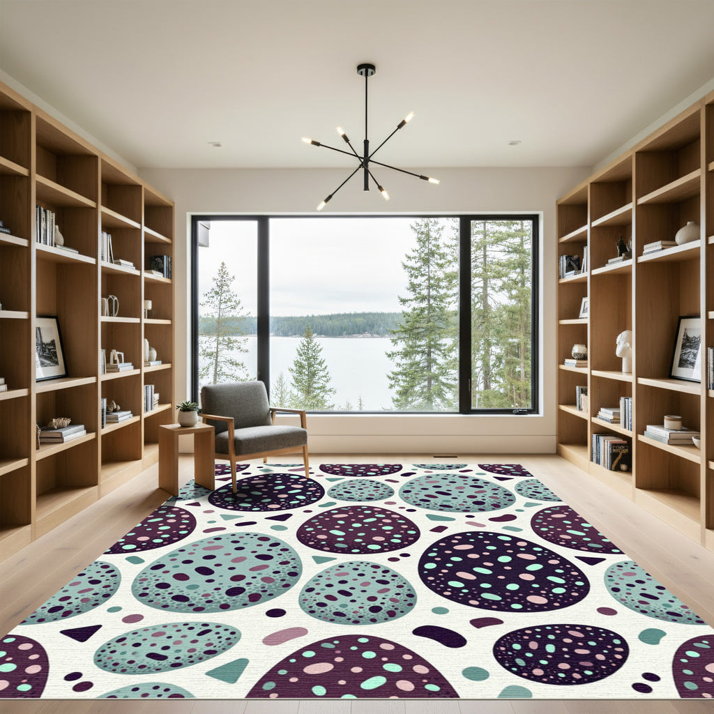 Spotted Indigo Teal Speckled Easter Egg Rug