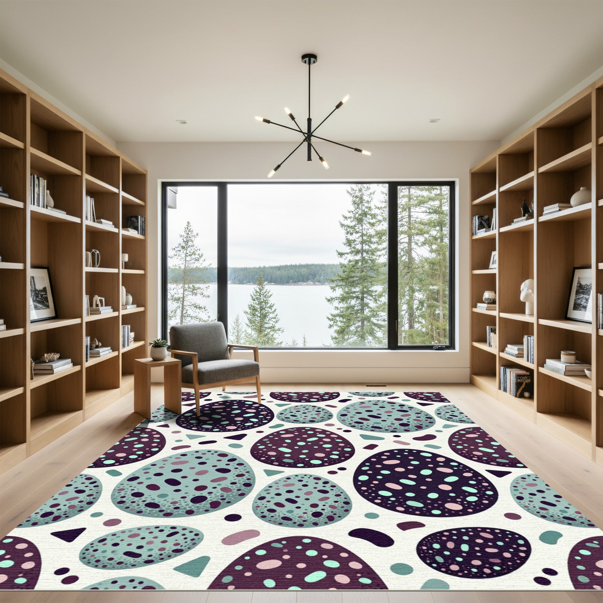 Spotted Indigo Teal Speckled Easter Egg Rug