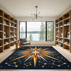 Golden Starburst Constellation Night Rug