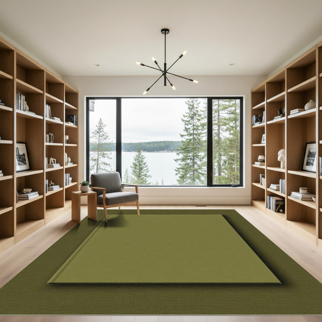 Minimalist Solid Matcha Green Rug