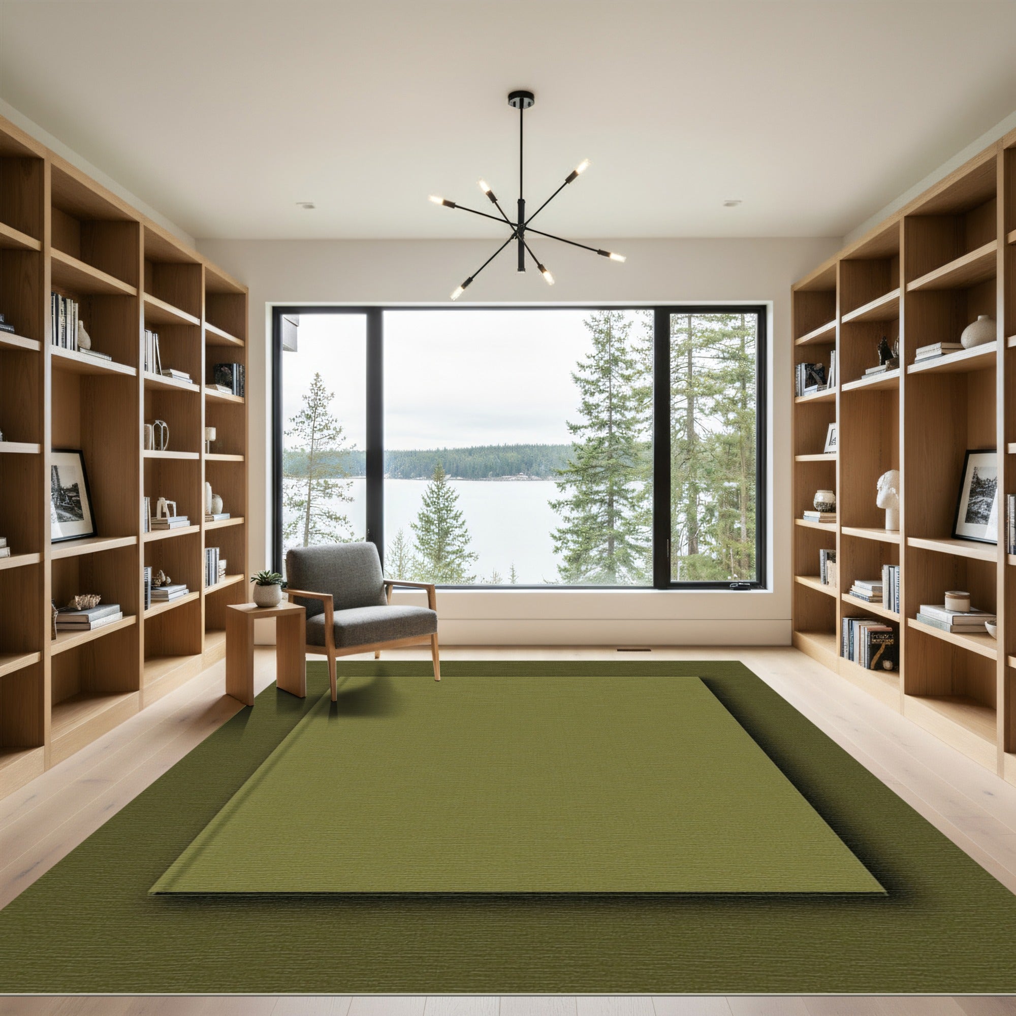 Minimalist Solid Matcha Green Rug