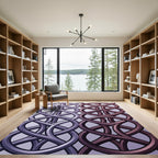 Duo Tone Interlocking Geometric Wave Rug