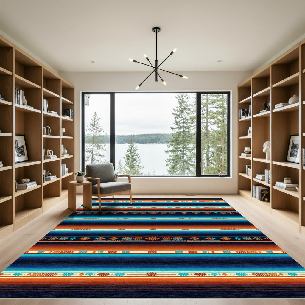 Sunset Gradient Southwest Striped Geometric Rug
