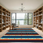 Sunset Gradient Southwest Striped Geometric Rug