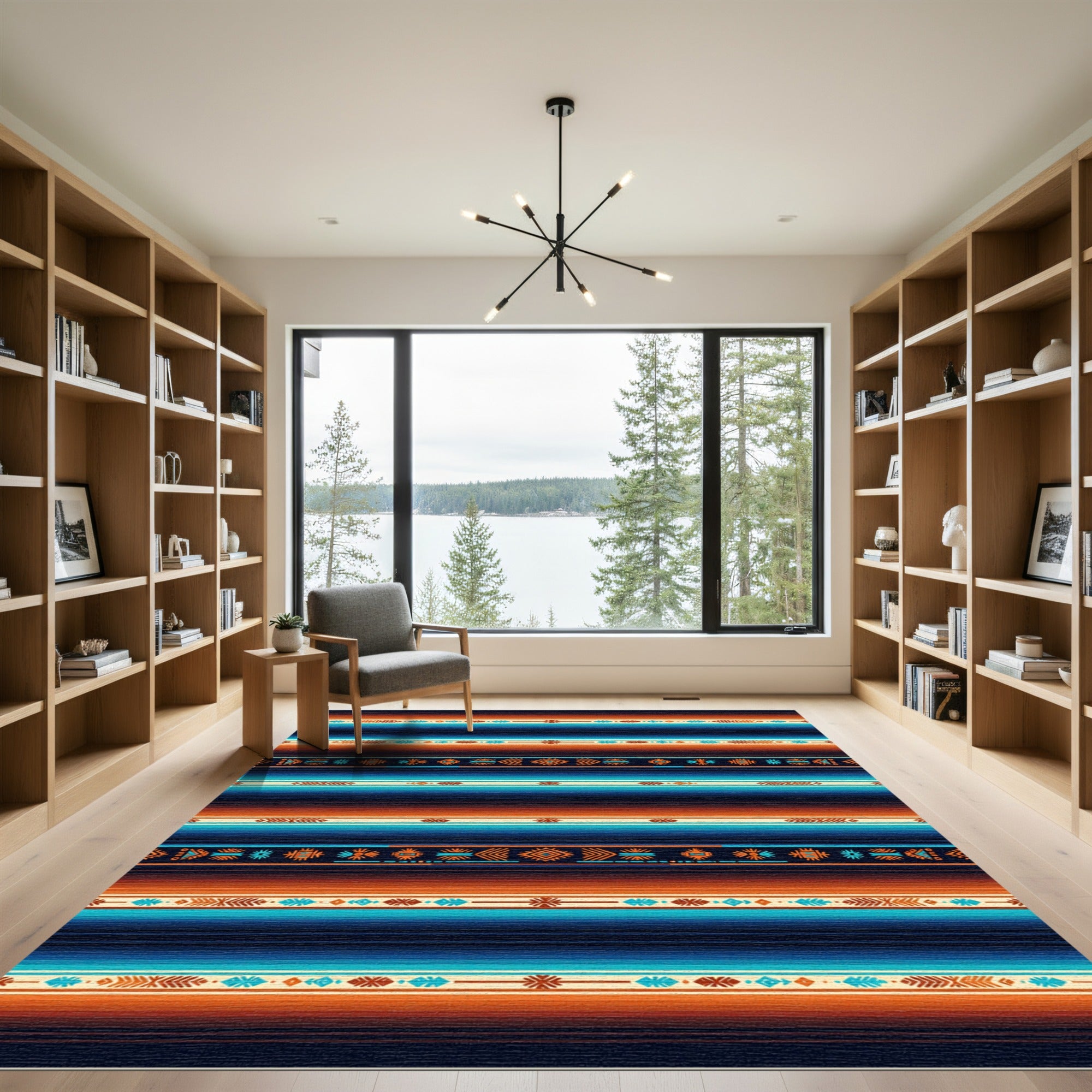 Sunset Gradient Southwest Striped Geometric Rug