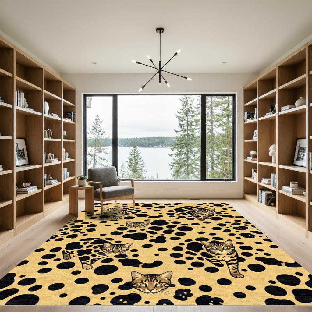 Golden Bengals Black Spot Repeat Rug