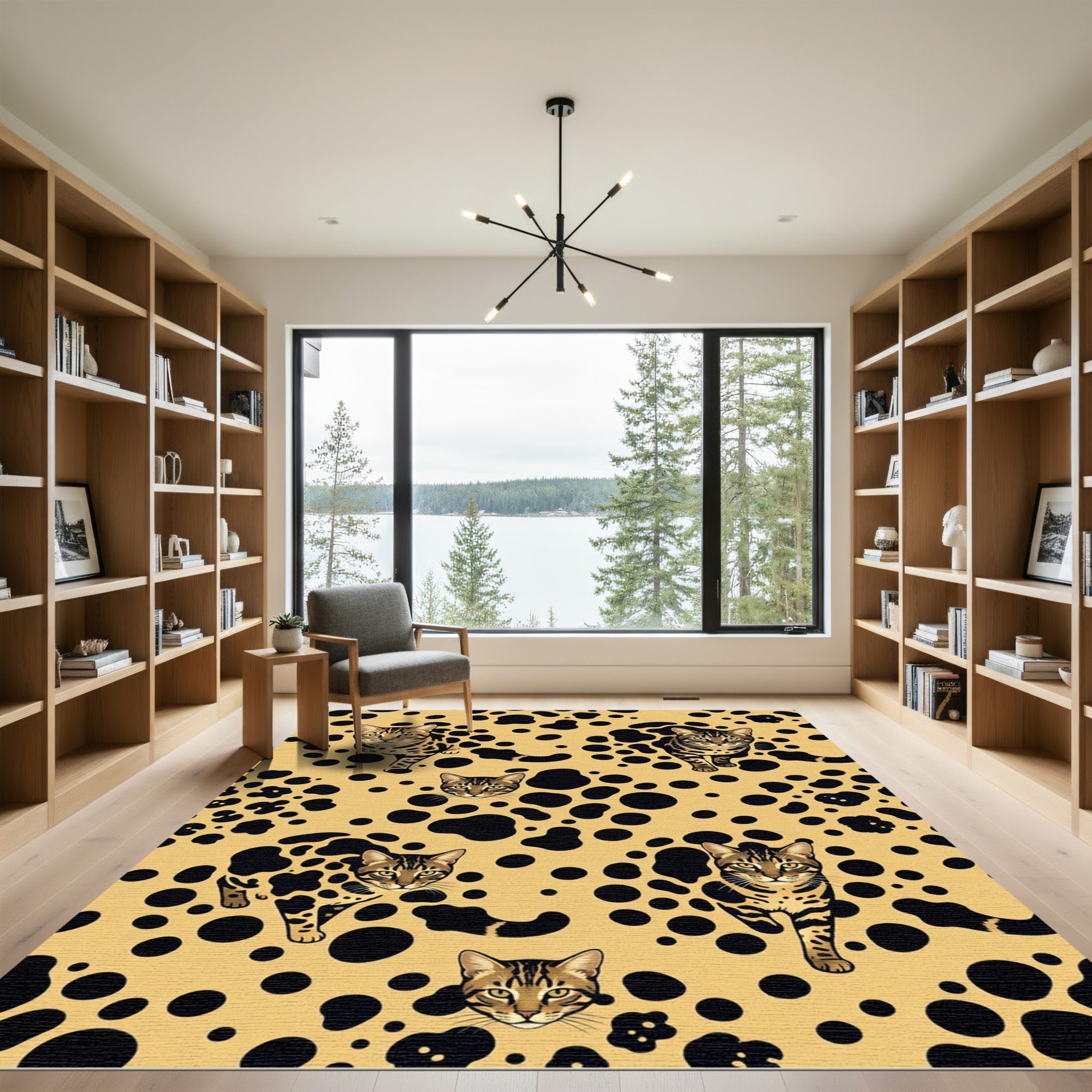 Golden Bengals Black Spot Repeat Rug