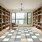 Modern Geometric Grid Composition Rug
