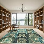 Intricate Teal Paisley Archways Rug