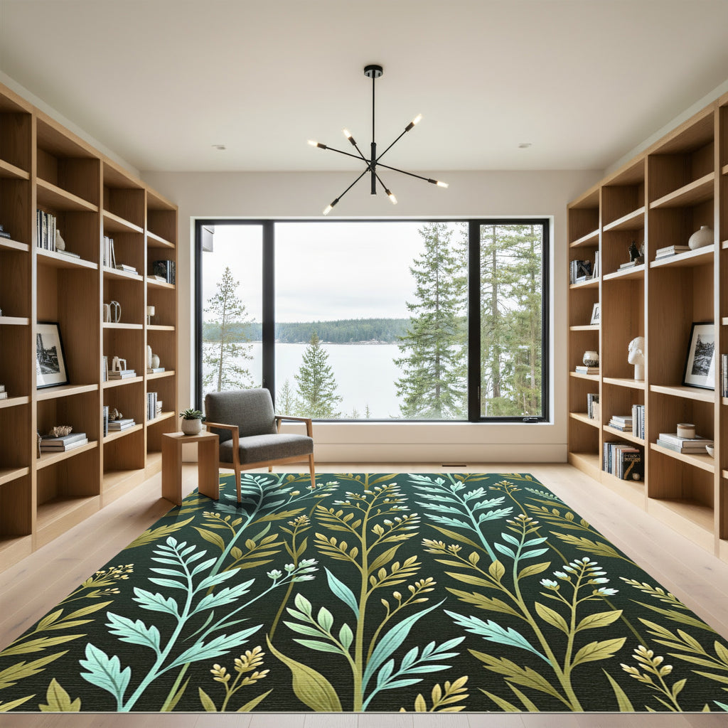 Botanical Sage and Golden Herb Meadow Rug
