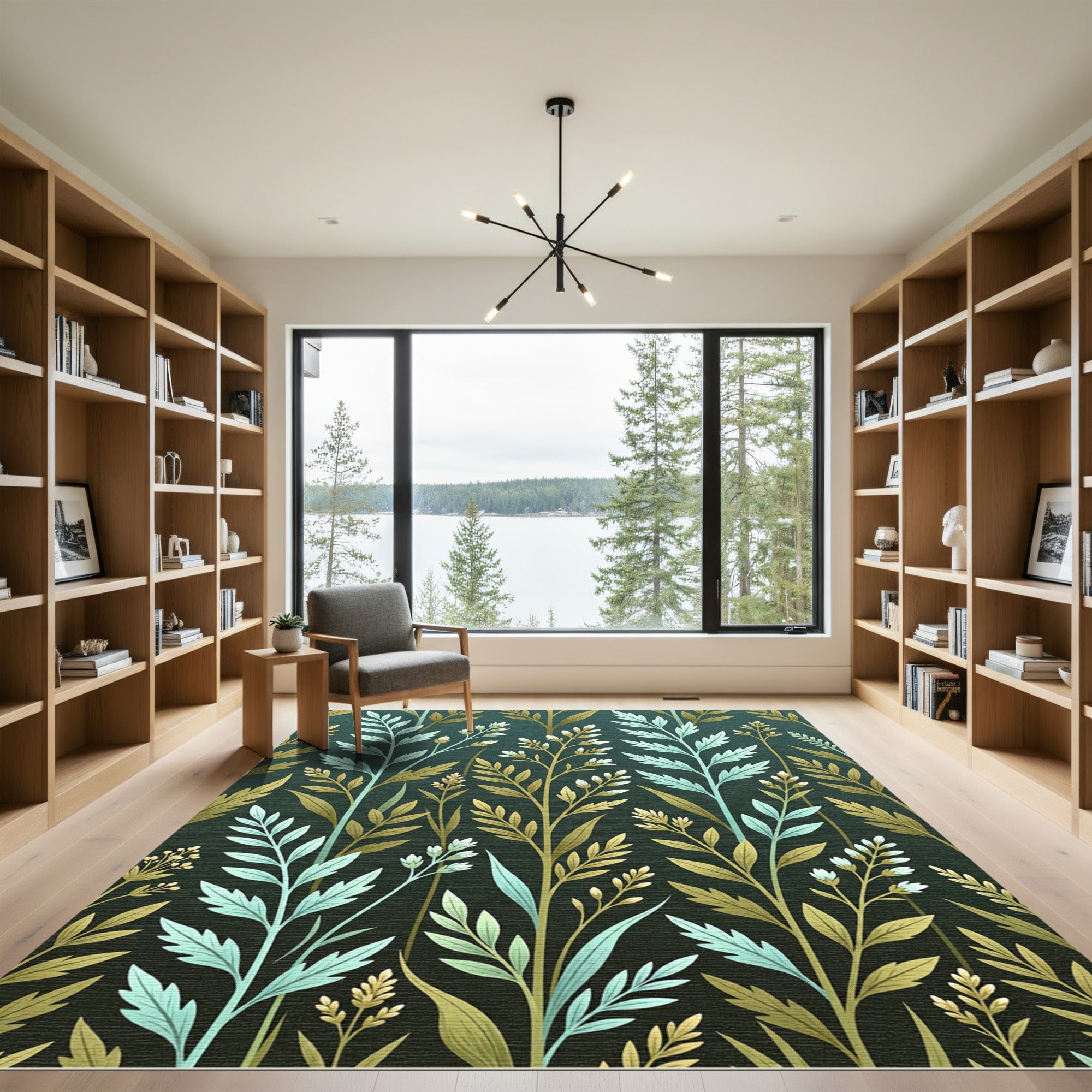 Botanical Sage and Golden Herb Meadow Rug