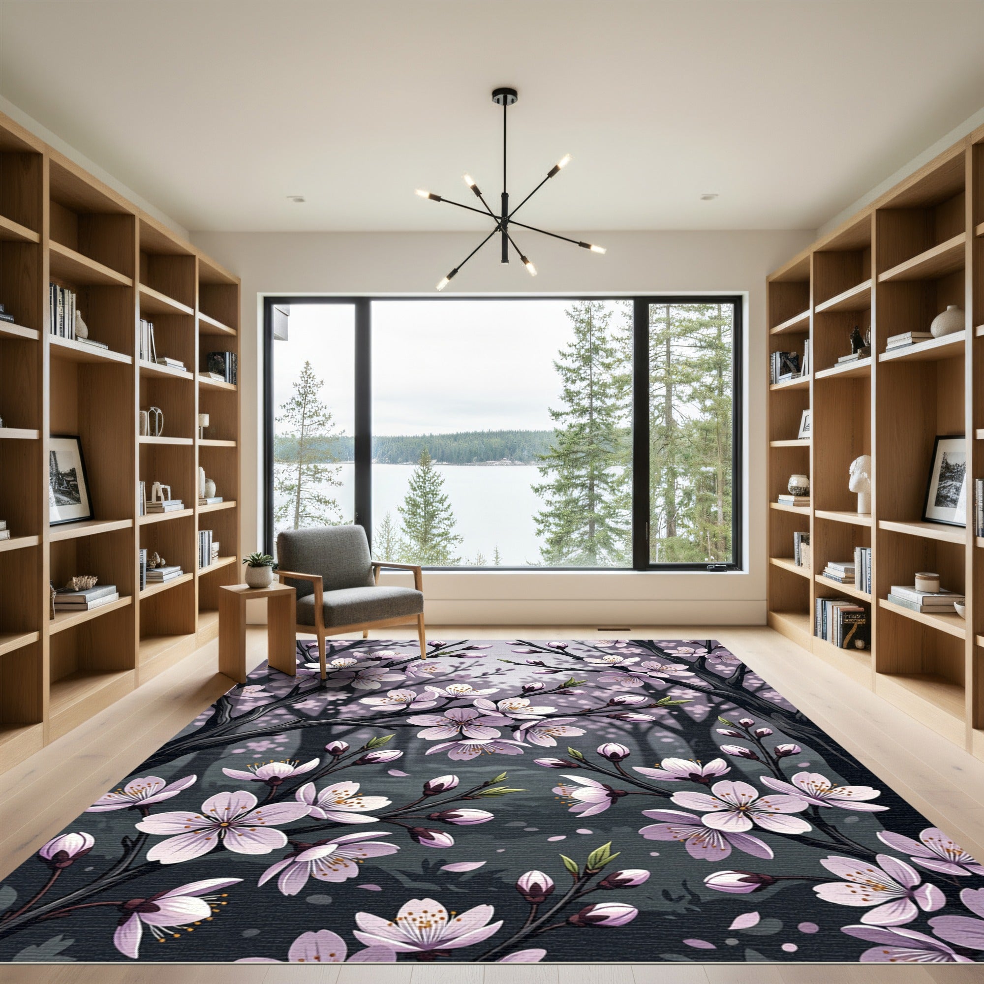 Whimsical Cherry Blossom Garden Rug