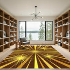 Radiant Golden Starburst Sunbeam Art Rug