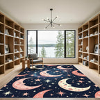 Celestial Moon and Star Night Rug