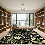 Cream Floral Vine Scroll Rug