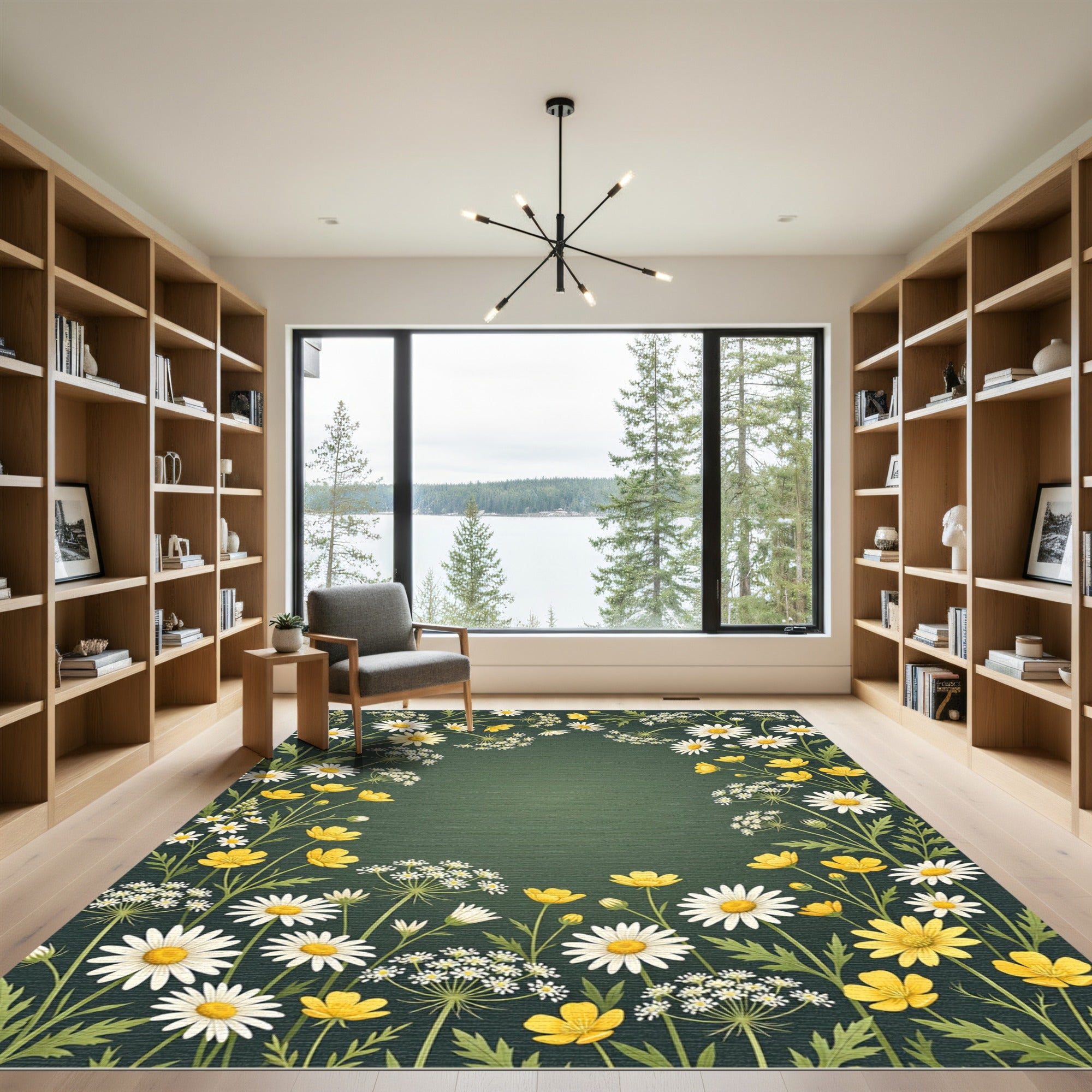 Botanical Garden Wildflower Meadow Border Rug