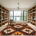 Amber Geometric Star Diamond Mosaic Rug