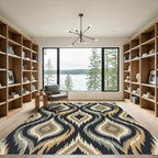 Earthy Tan and Gray Ovate Forms Rug