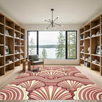 Art Deco Scalloped Shell Blush Rug