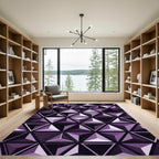 Geometric Violet Triangles Modern Rug