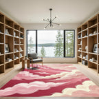 Crimson Swirl Cloudscape Sky Rug