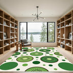 Fresh Vibrant Kiwi Fruit Polka Dot Rug