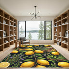 Vibrant Lemon Orchard Herb Garden Rug