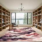 Earthy Rose Cloudscape Watercolor Rug