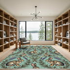 Sage Green Rabbit and Lavender Meadow Rug