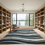 Monochromatic Wave Abstract Splatter Rug