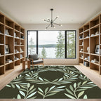Sage Green Olive Branch Laurel Wreath Rug