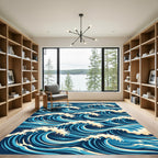 Turquoise Marine Swirls Rug