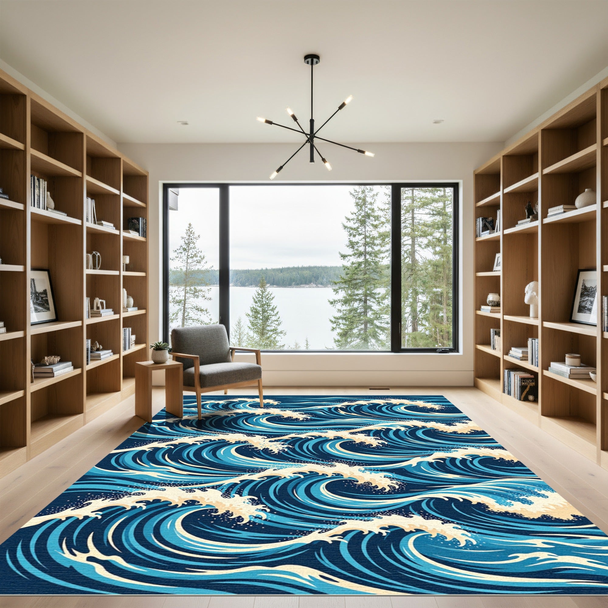 Turquoise Marine Swirls Rug