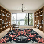 Coral Star Flower Hearts Rug