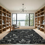 Antique Silver Leaf Scrollwork Rug