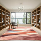Abstract Blush Pink Mountain Landscape Rug