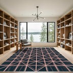Petal Pink Geometric Lattice Rug