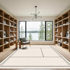 Cream Abstract Geometric Block Rug