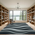 Monochromatic Gradient Wavy Lines Rug