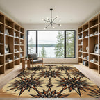 Desert Earth Toned Geometric Starburst Rug