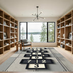 Industrial Hopscotch Numbered Grid Frame Rug