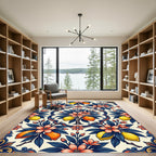 Mediterranean Lemon Grove Floral Tile Rug