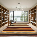 Earthy Sunset Geometric Striped Rug